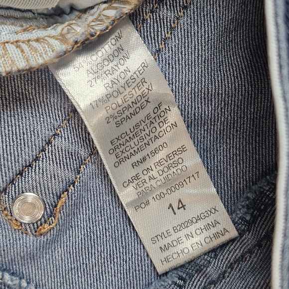 Democracy Jeans Womens 14 Blue Ab Technology Stretch Denim Distressed Mid Rise - Picture 4 of 8